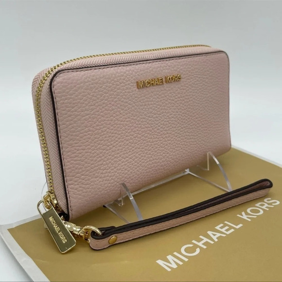 Michael Kors Large Flat MF Phone Case Wallet Light Pink - Picture 2 of 9